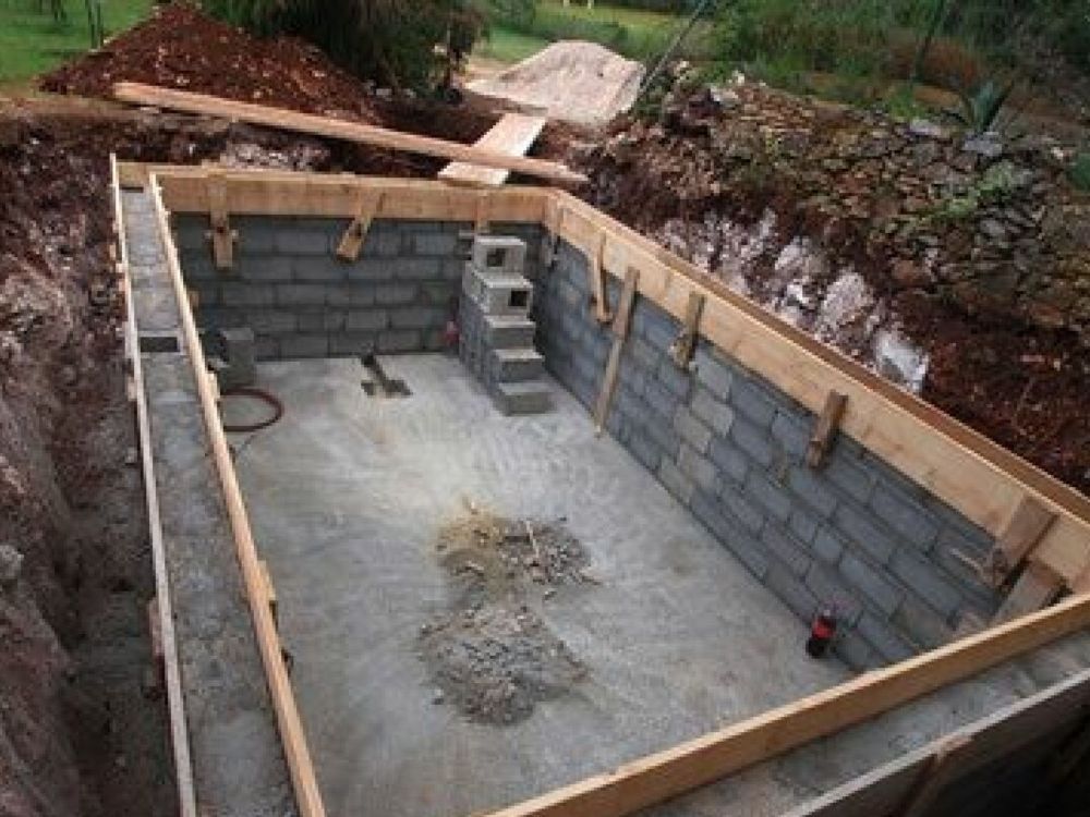 Construction d'une piscine à Tourcoing. 